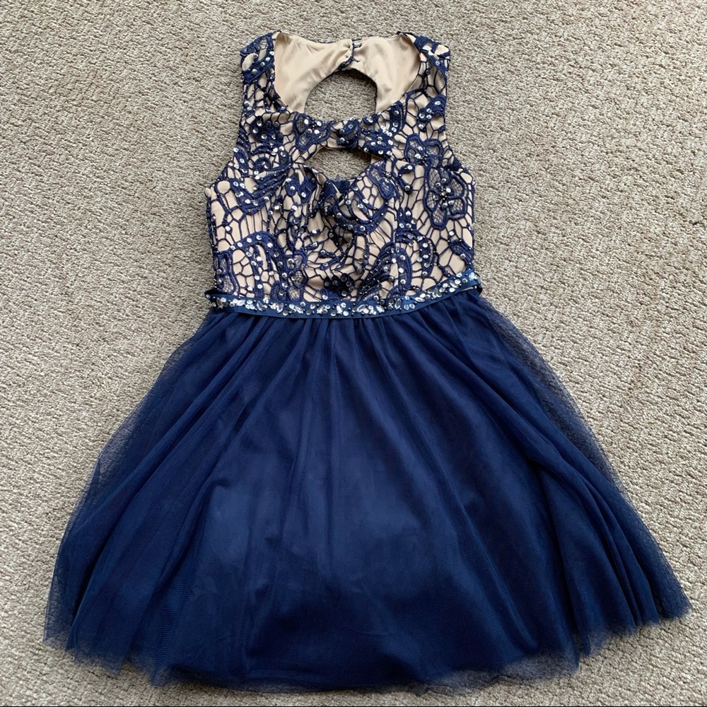 Sequin Hearts Blue Party Dance Dress Size 3